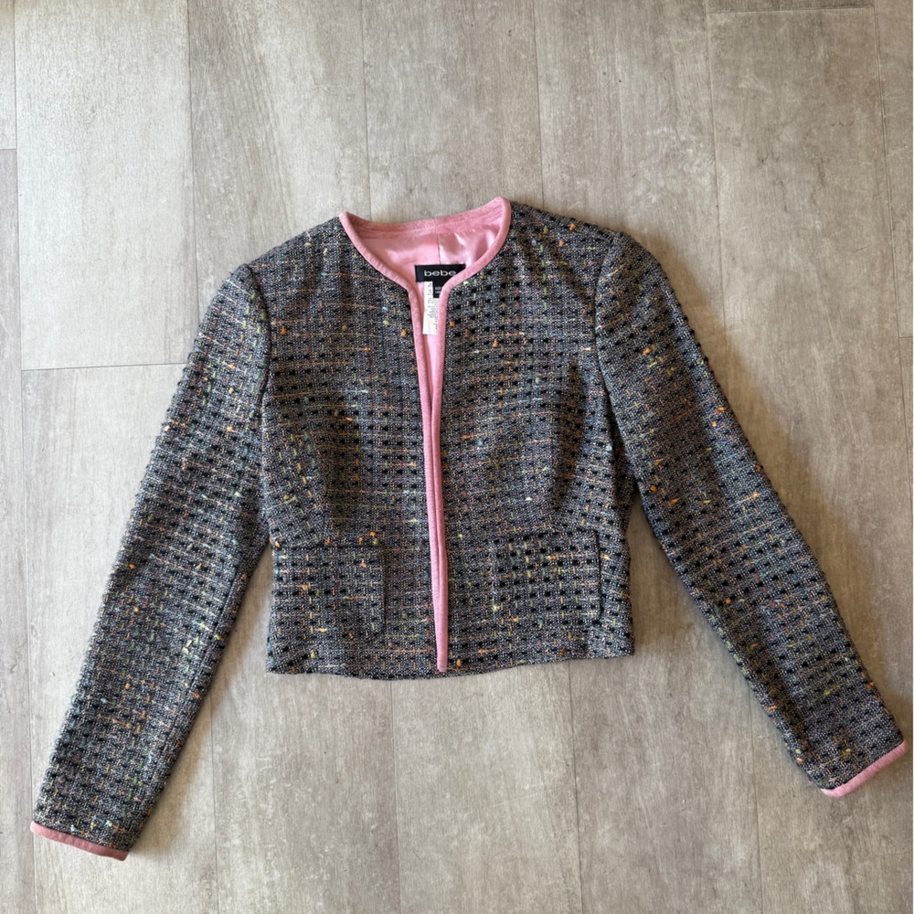 Bebe tweed Chanel style jacket